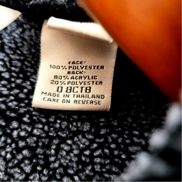 LL Bean Faux Shearling Coat Women’s Large Black Button Fleece Dark Academia - Picture 7 of 7